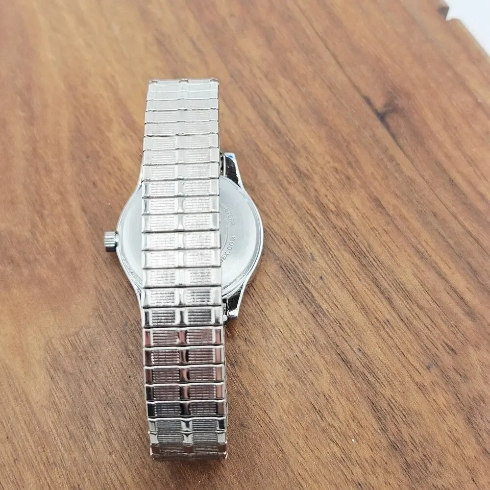 Timex Silver Tone Analog Watch Stretch Band Simple Basic Casual Everyday